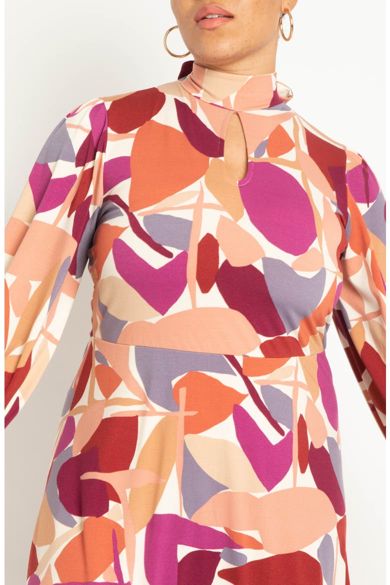 Floral Puff Sleeve A-Line Dress, Alternate, color, THE SHAPE OF THINGS