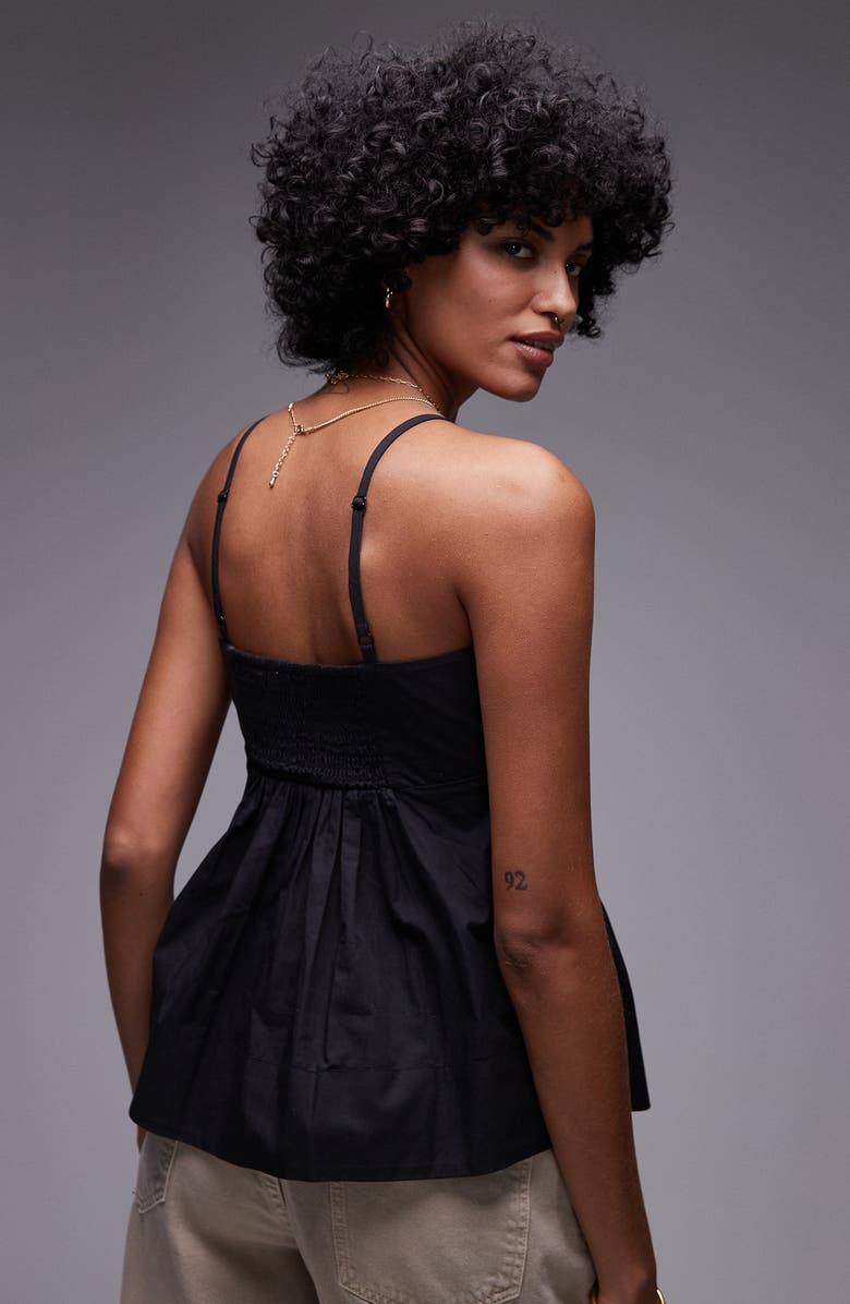 Topshop Soutache Trim Cotton Trapeze Camisole, Alternate, color,