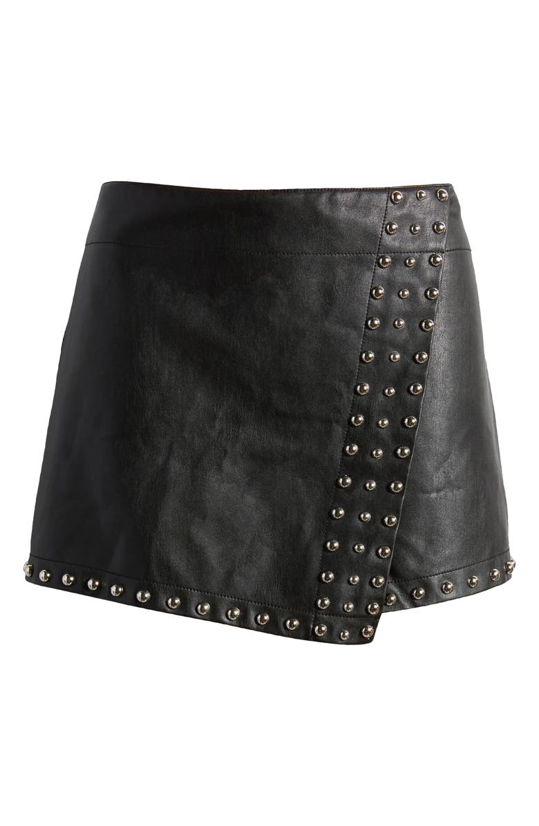 Free People Emmy Studded Faux Leather Miniskort, Alternate, color,