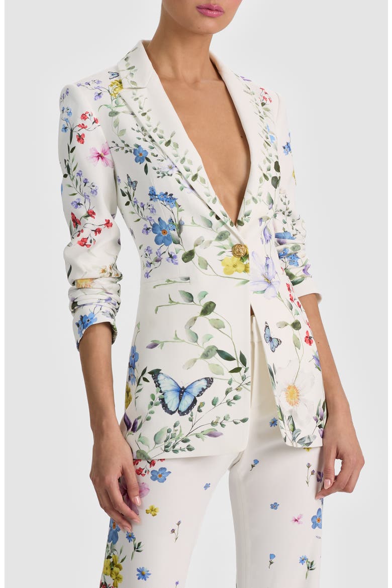 Breann Floral Print Blazer, Alternate, color, TWISTING VINES OFF WHITE