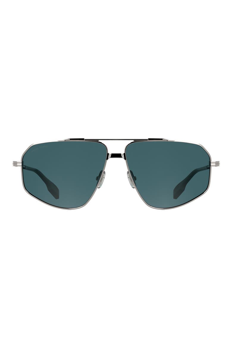 61mm Polarized Aviator Sunglasses, Main, color, LIGHT GUNMETAL