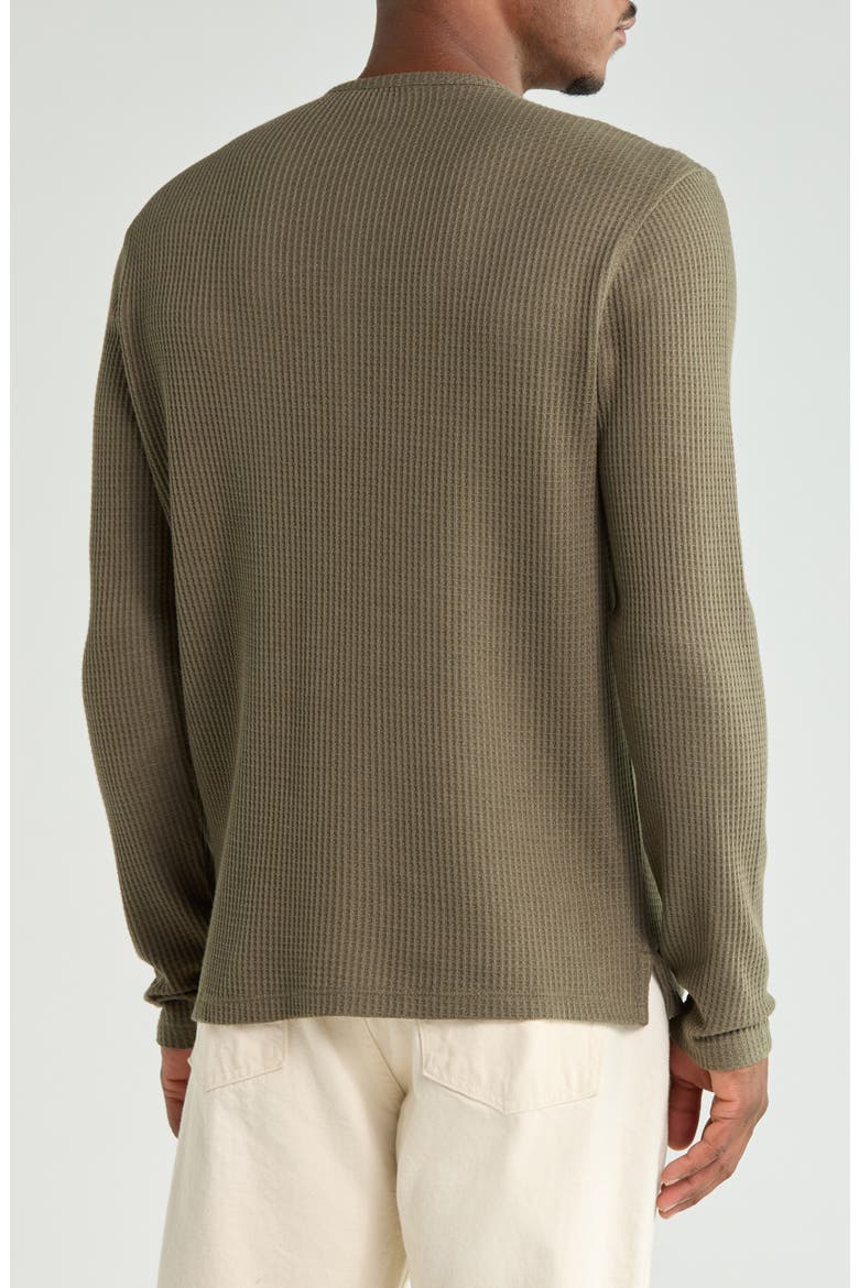 Pascal Waffle Long Sleeve Henley, Alternate, color, DARK OLIVE