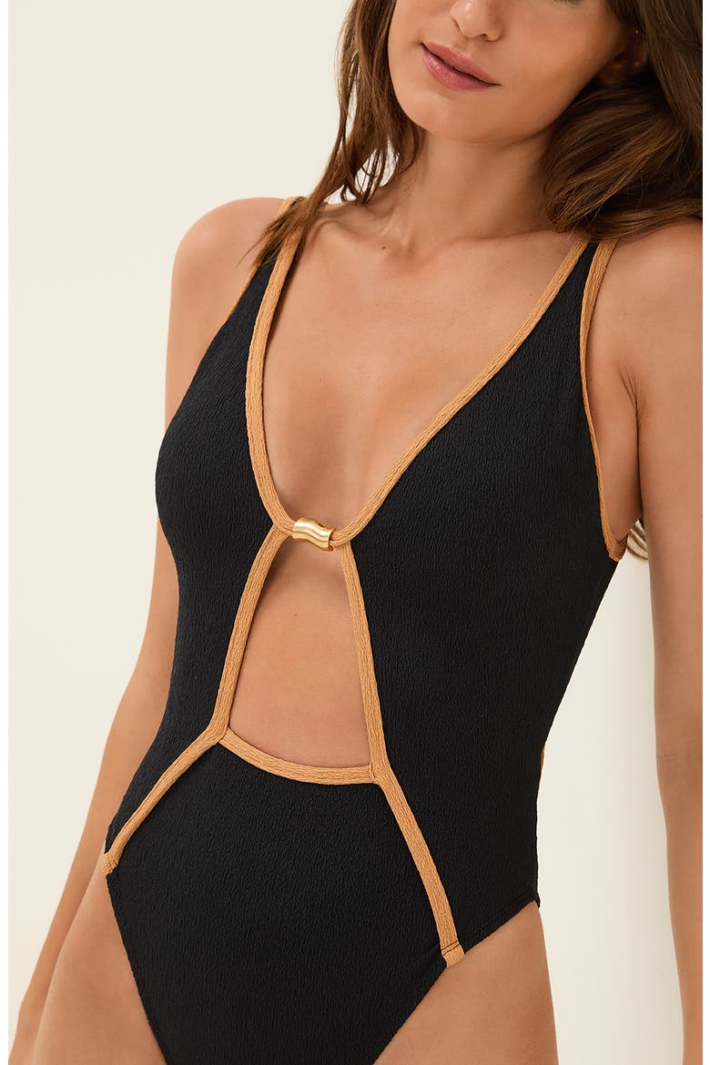 Firenze Lily Kara One-Piece Swimsuit, Alternate, color, BLACK