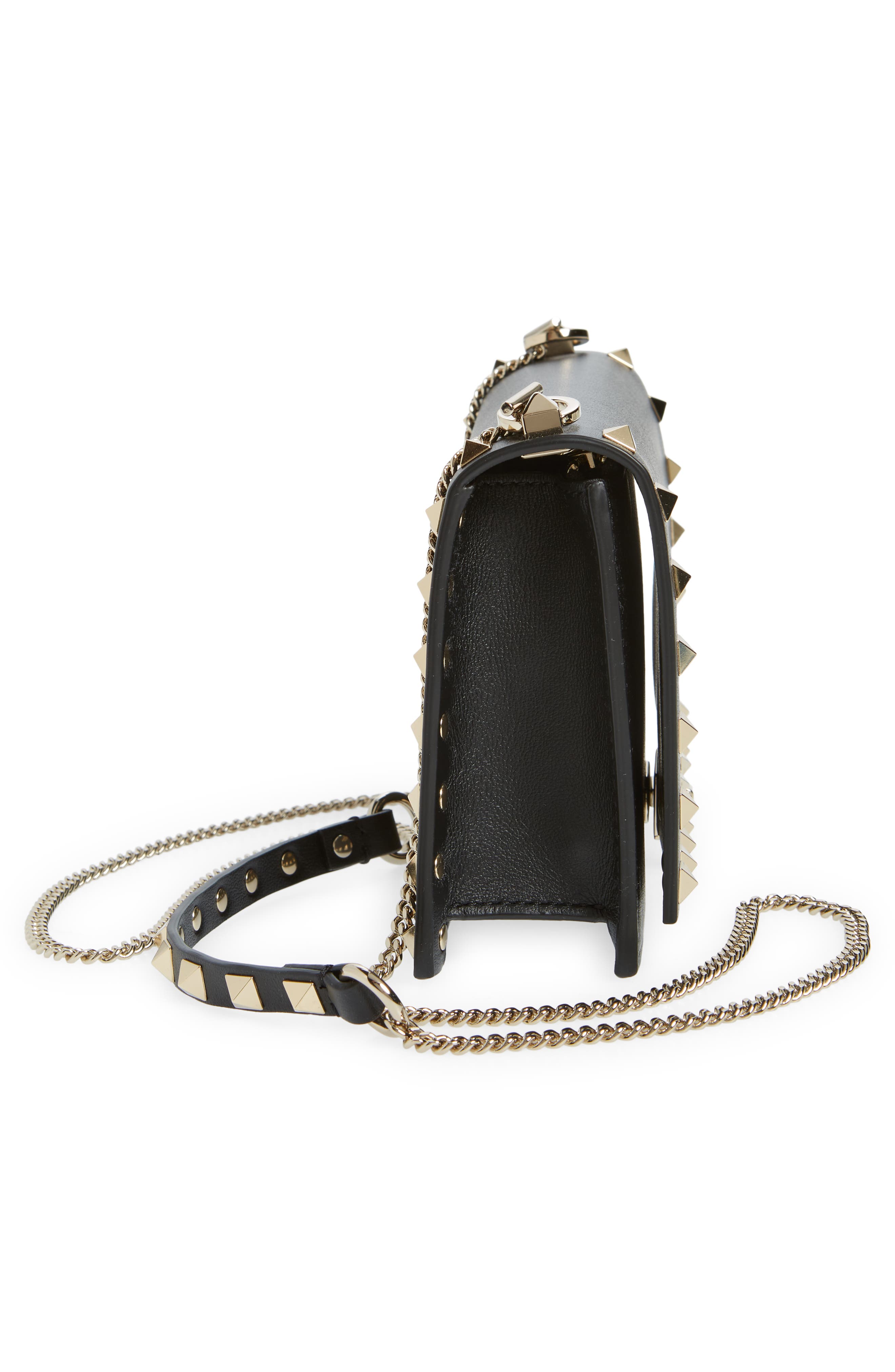 Valentino Garavani Rockstud Leather Crossbody Bag, Alternate, color, 