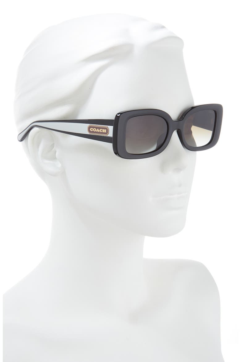 51mm Rectangle Sunglasses, Alternate, color, BLACK
