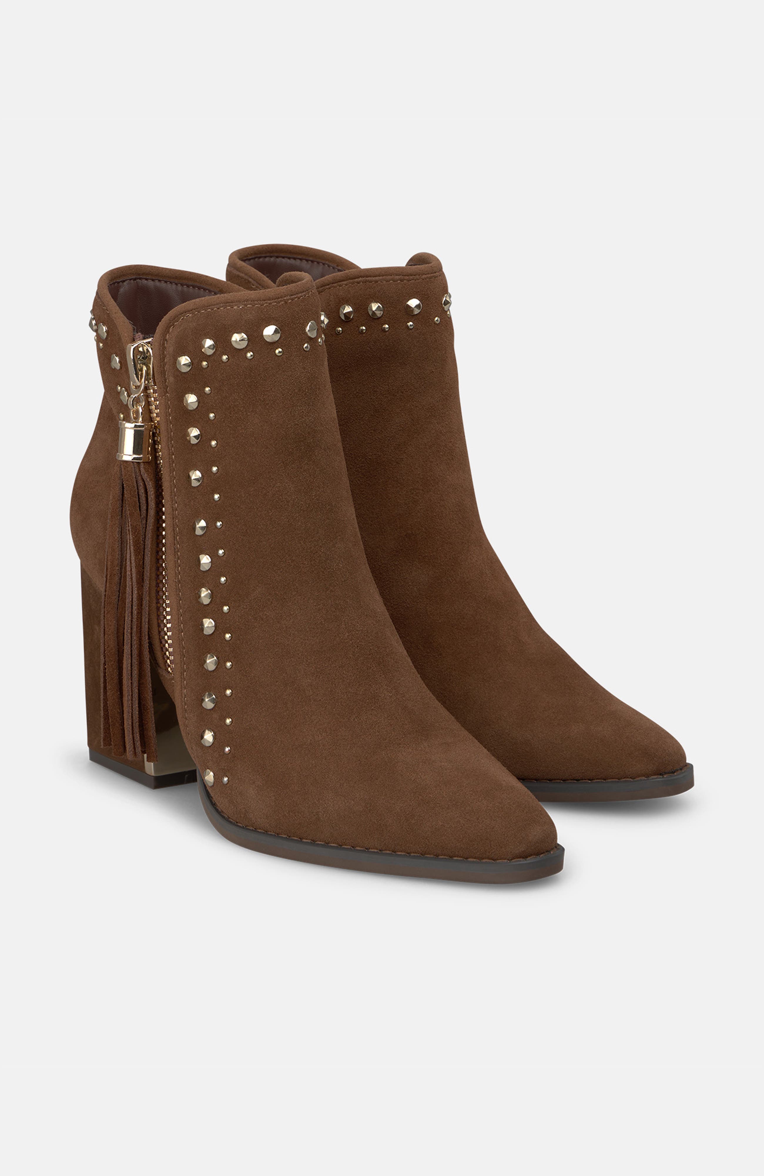 Tassel Heel Ankle Boot, Main, color, Camel