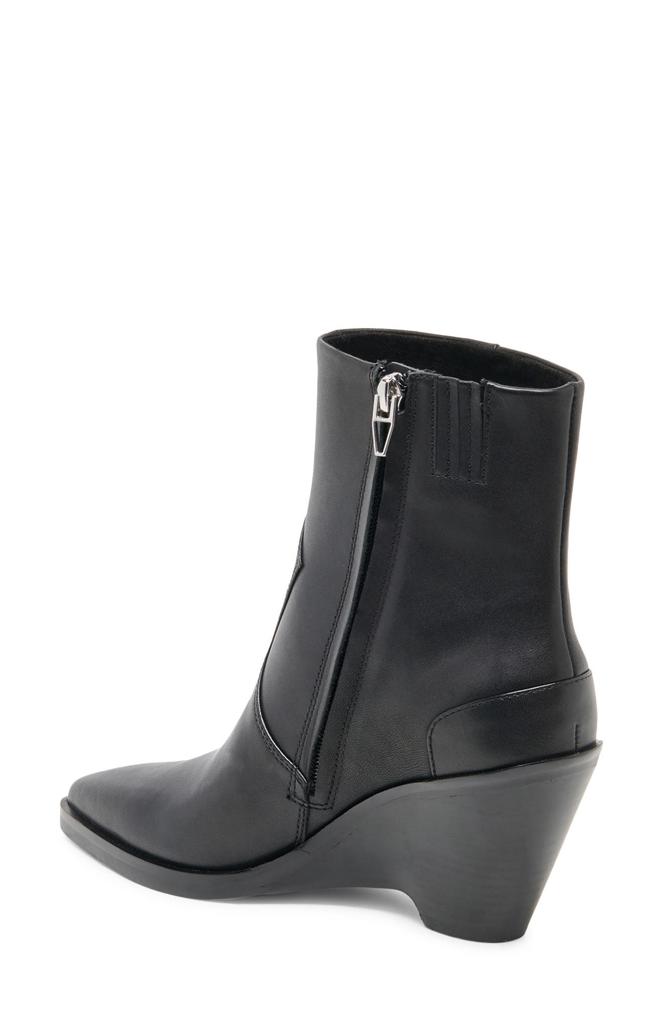 Ashtin Leather Wedge Bootie, Alternate, color, BLACK LEATHER