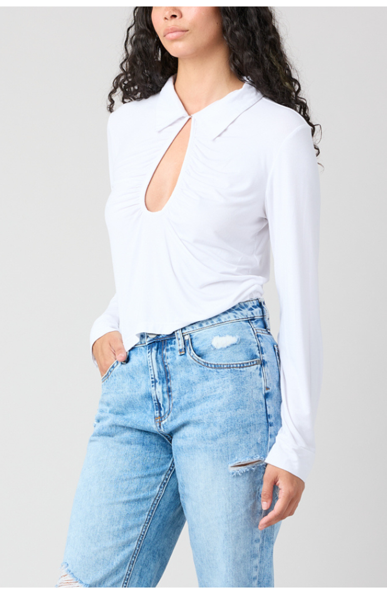 TT Studios Gab Cut Out Blouse, Alternate, color, White