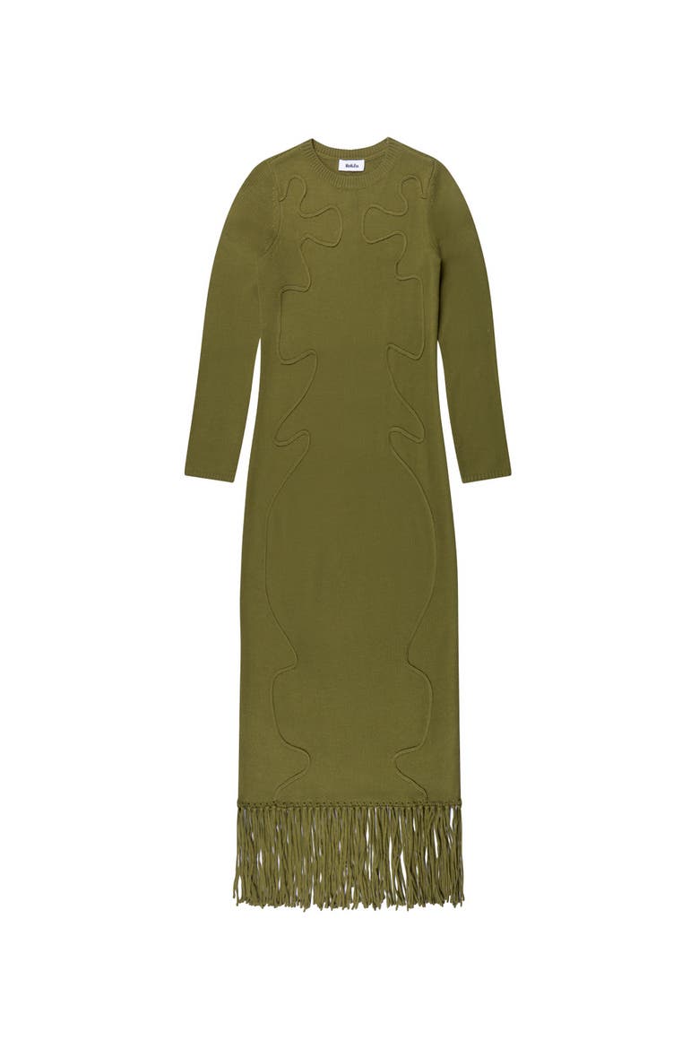 Applique Knit Maxi Dress, Alternate, color, Khaki