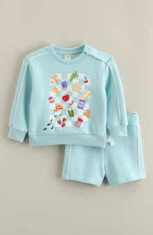 Fleece Graphic Sweatshirt & Shorts Set