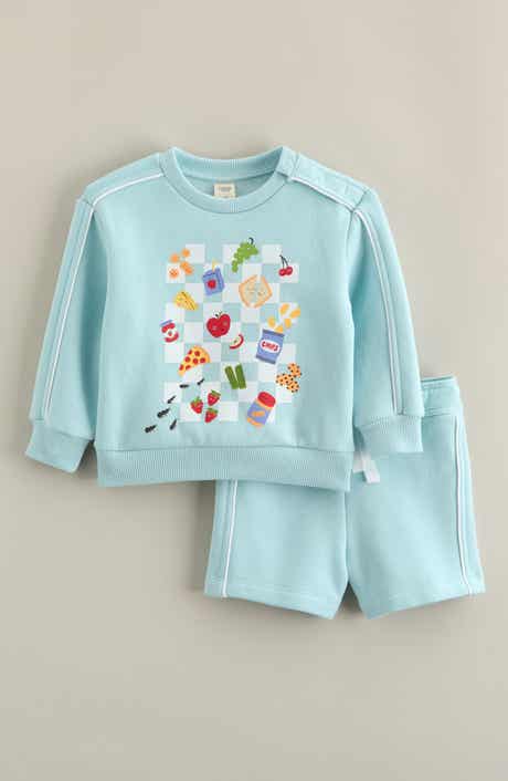 Fleece Graphic Sweatshirt & Shorts Set