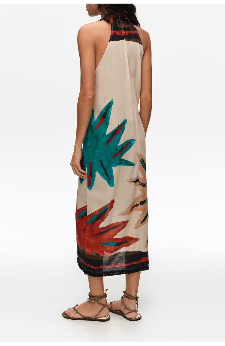Bimba y Lola Positional Sun Fringed Midi Wrap Dress, Alternate, color, Sun Positional