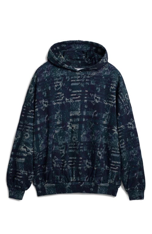 Desigual Print Hoodie In Blue