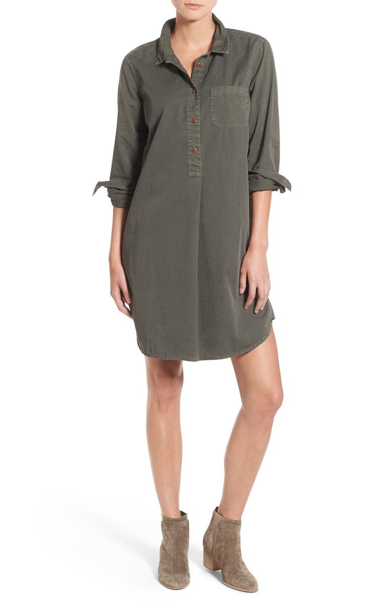 Madewell Garment Dye Cotton Shirtdress, Main, color, 