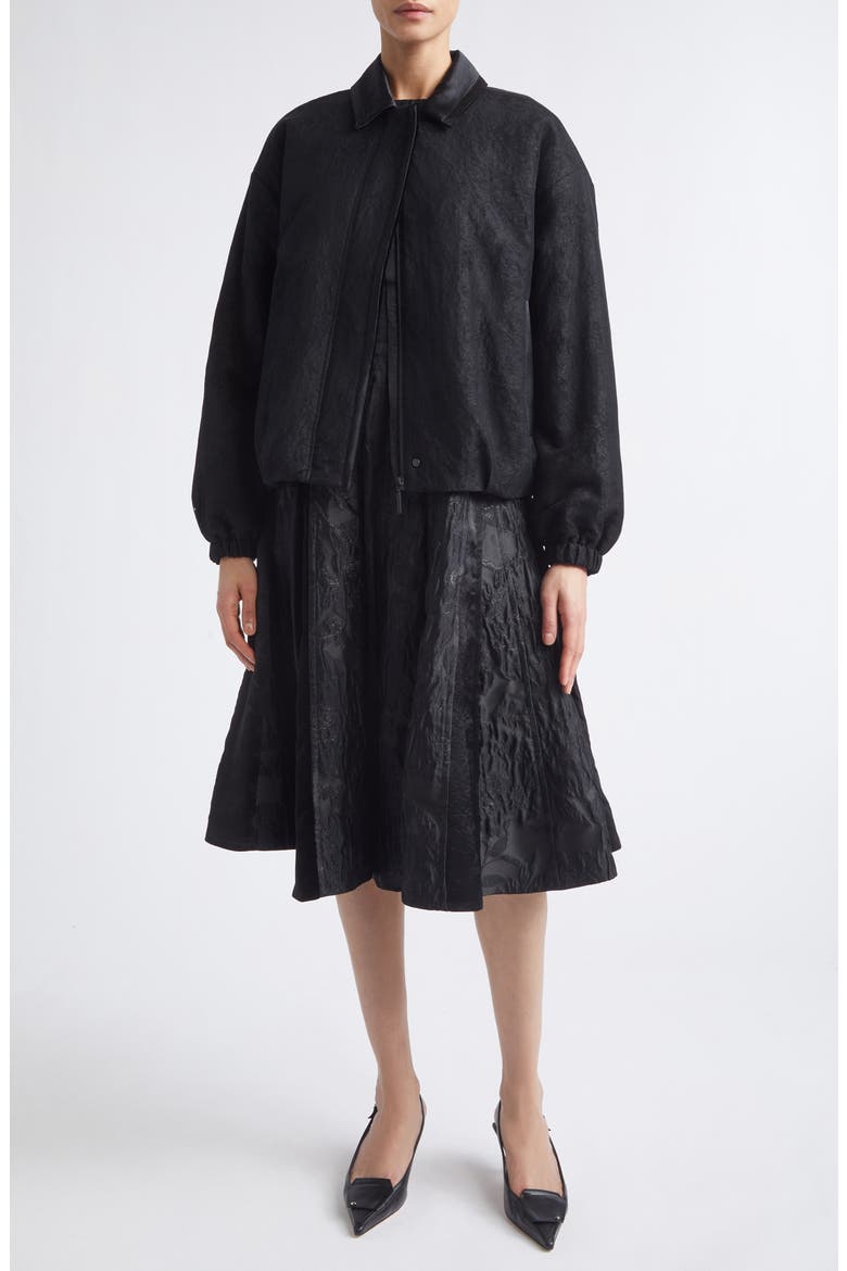 Textured Fray Jacquard Jacket, Alternate, color, BLACK