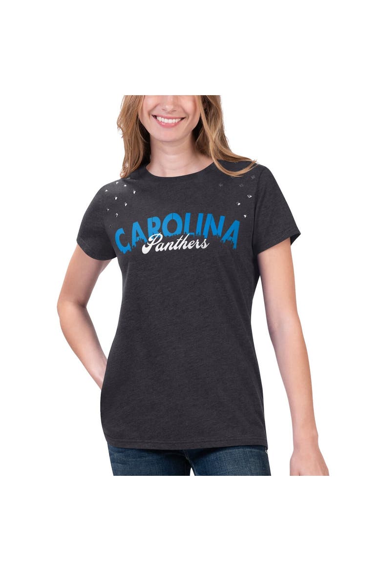 Women's G-III 4Her by Carl Banks Heathered Black Carolina Panthers Main Game T-Shirt, Main, color, Heather Black