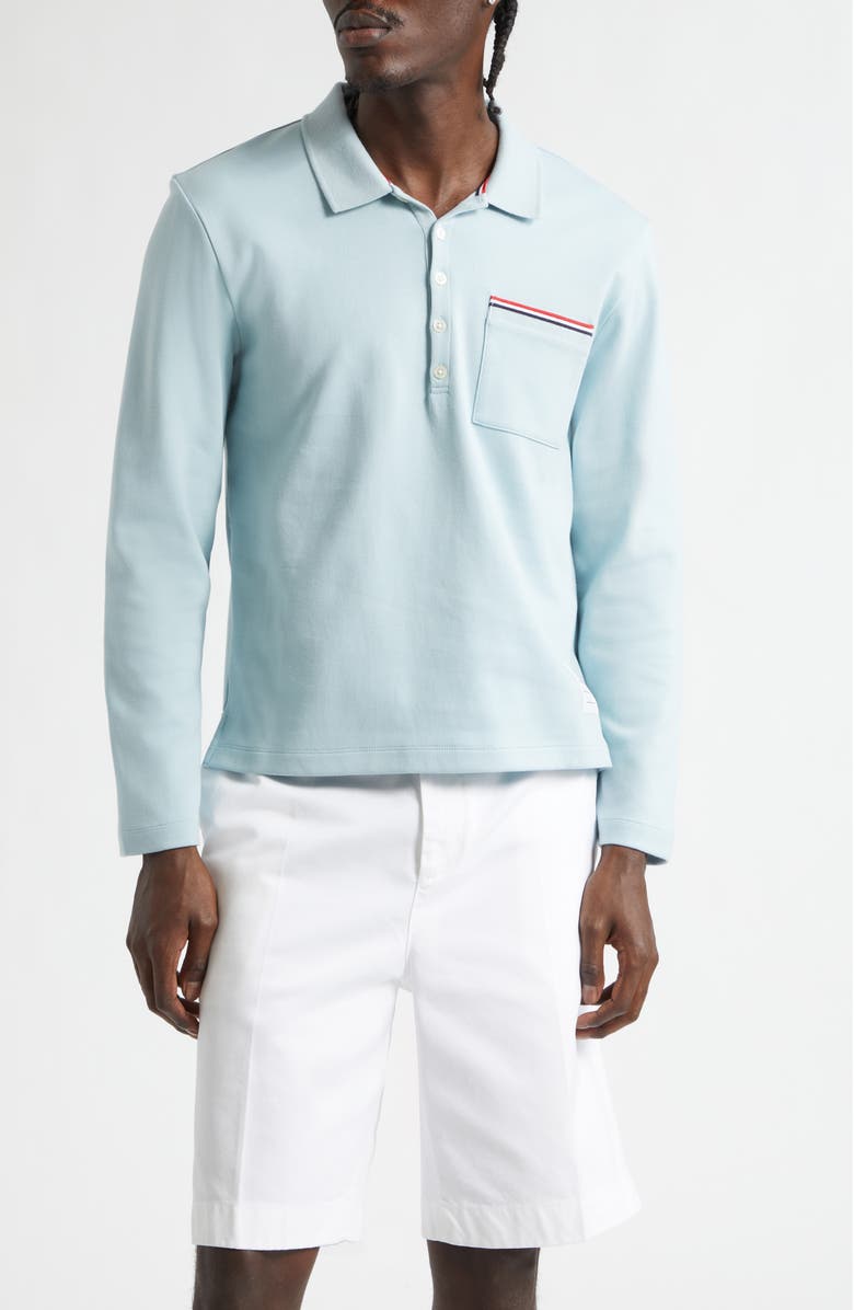 Thom Browne Cotton Jersey Pocket T-Shirt, Main, color, Light Blue