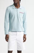 Thom Browne Cotton Jersey Pocket Long Sleeve Polo