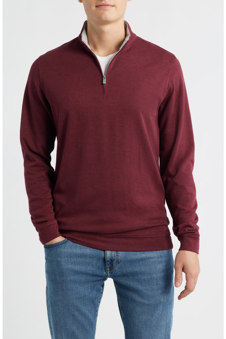 Comfort Interlock Quarter Zip Pullover, Main, color, AUTUMN FOLIAGE