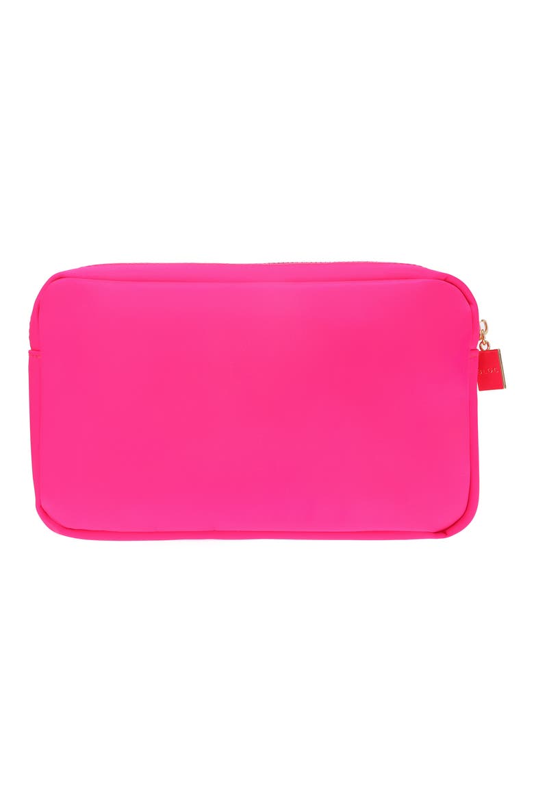 Medium Flamingo Cosmetic Bag, Alternate, color, HOT PINK