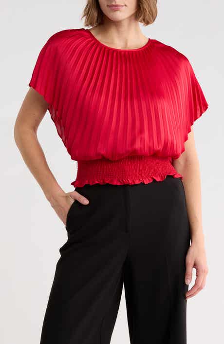 Pleated Smocked Waist Top
