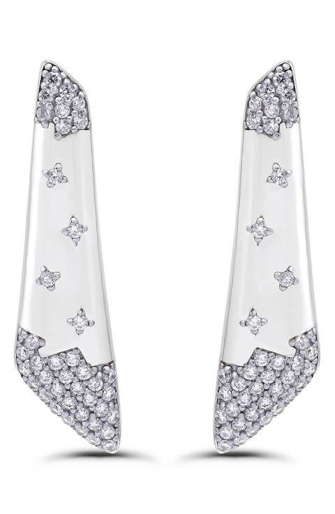 Cubic Zirconia Pav%C3%A9 Linear Earrings