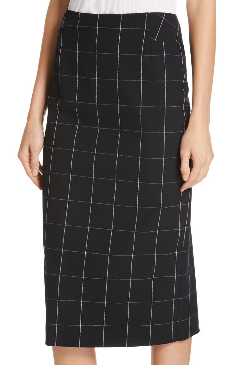 Vedani Windowpane Pencil Skirt, Alternate, color, BLACK FANTASY