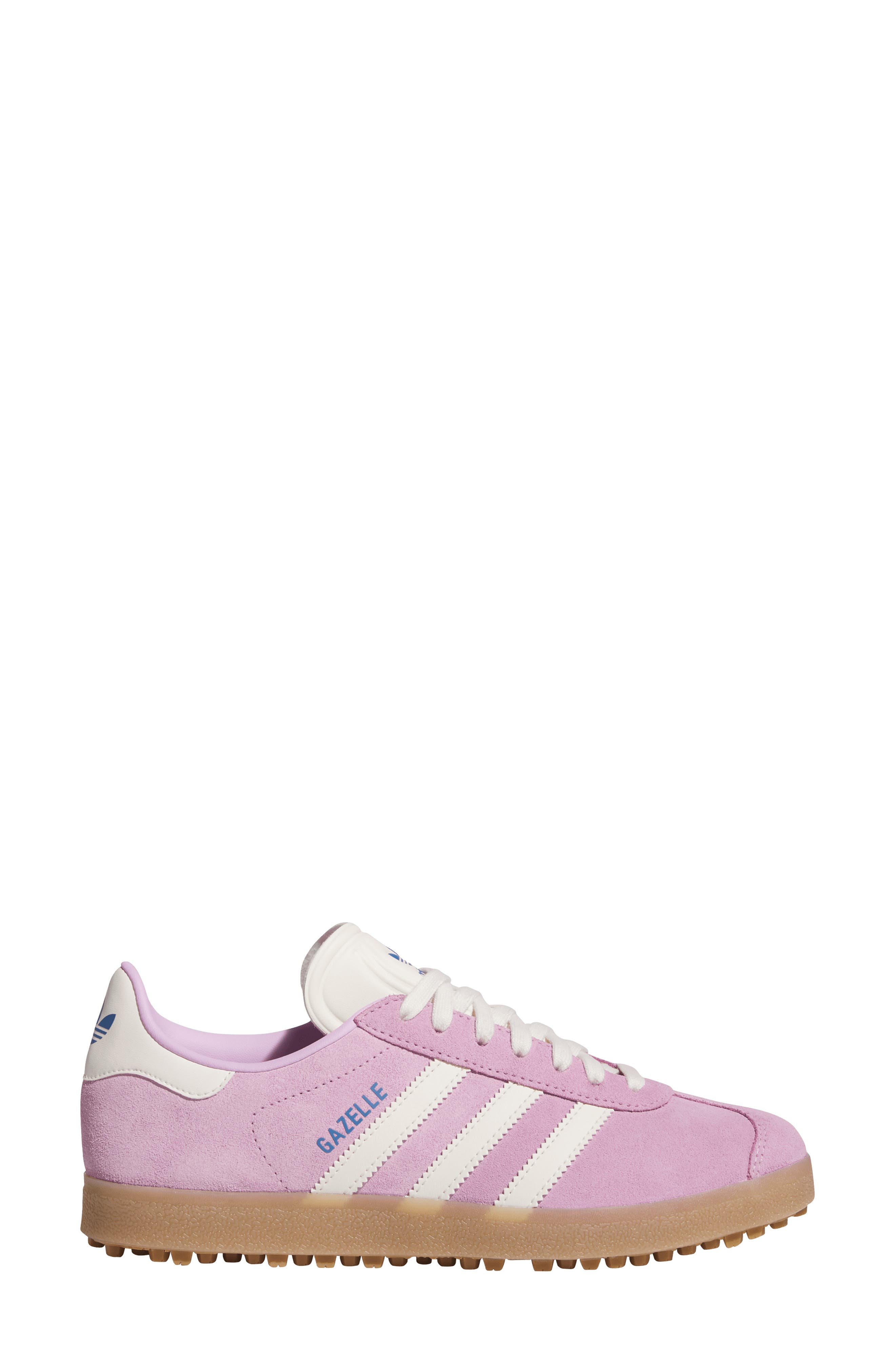 adidas Gazelle Spikeless Golf Shoe, Alternate, color, Lilac/ Chalk White/ Bluebird