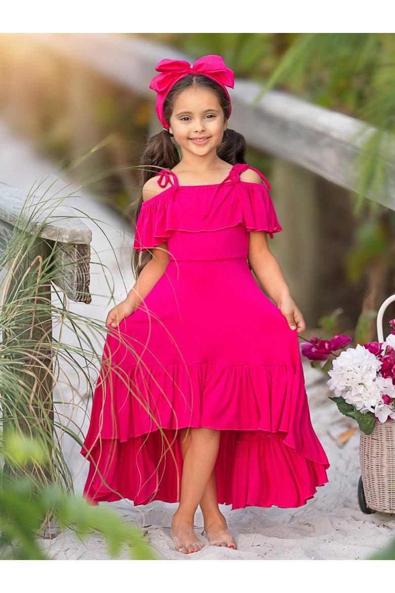 Girls Berry Bliss Hi-Lo Ruffle Dress, Alternate, color, Pink