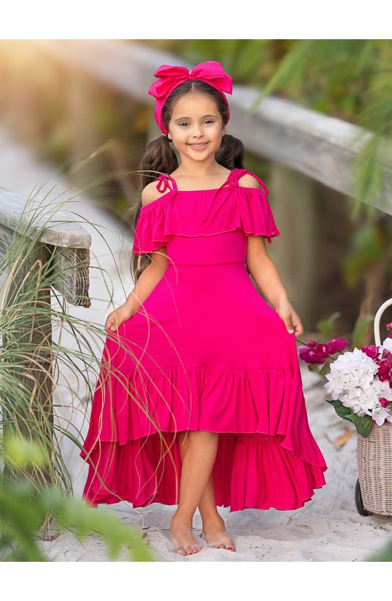 Mia Belle Girls Girls Berry Bliss Hi-Lo Ruffle Dress, Alternate, color, Pink