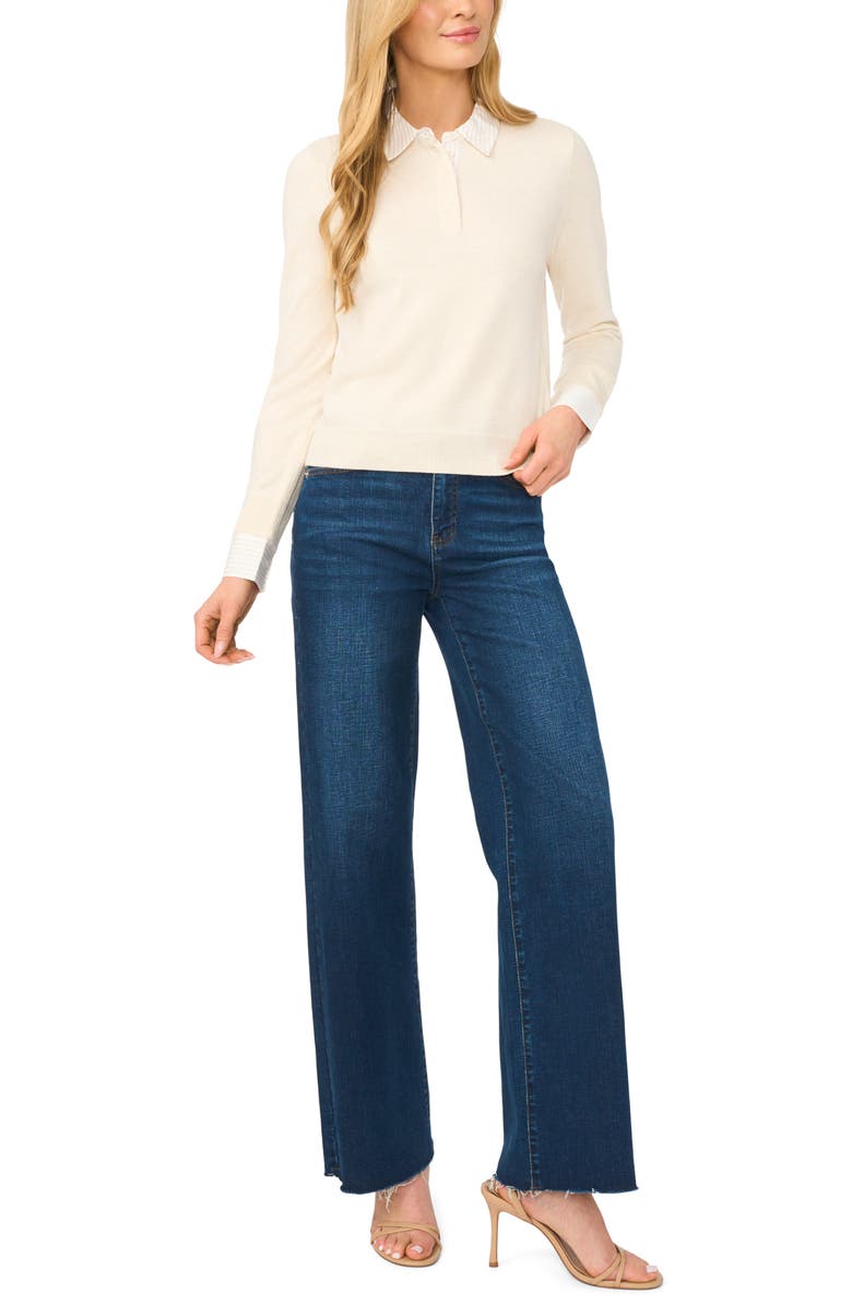 Halogen<sup>®</sup> Mixed Media Henley, Alternate, color, Oat