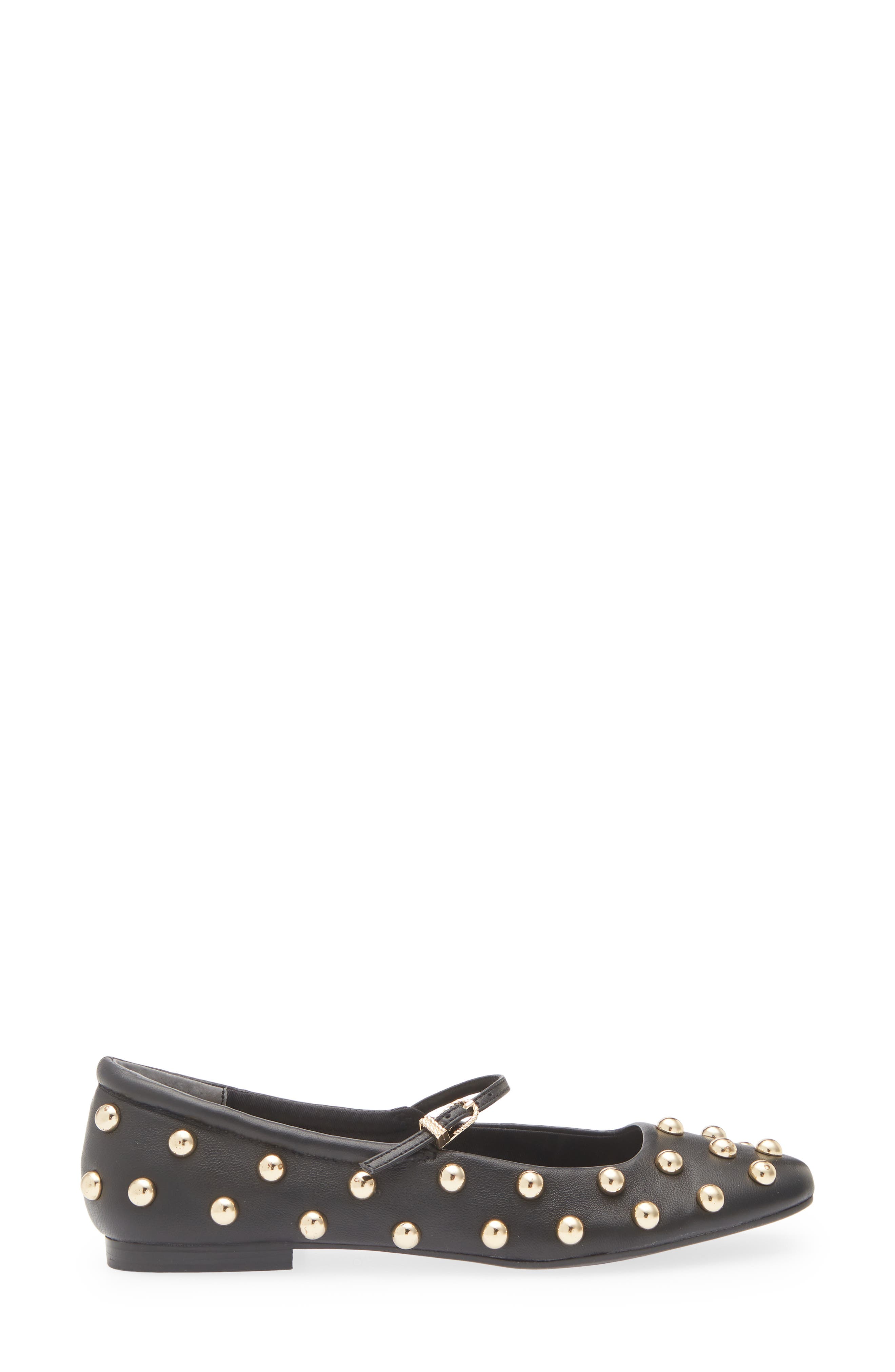 Dolce Vita Alissa Studded Flat, Alternate, color, Black Leather