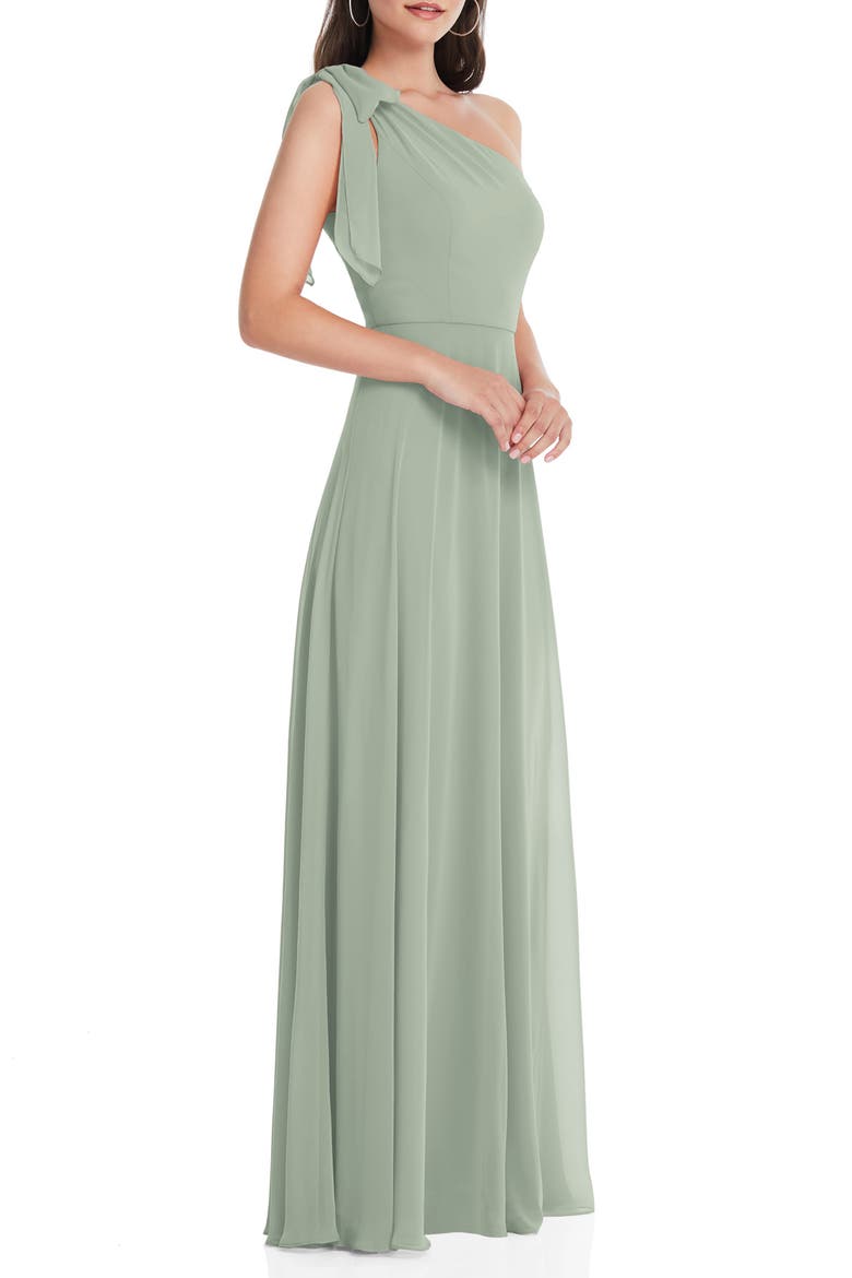 One-Shoulder Evening Gown, Alternate, color, WILLOW