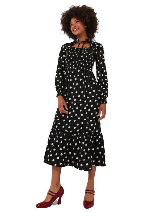 Long Sleeve Smocked Midi Dress