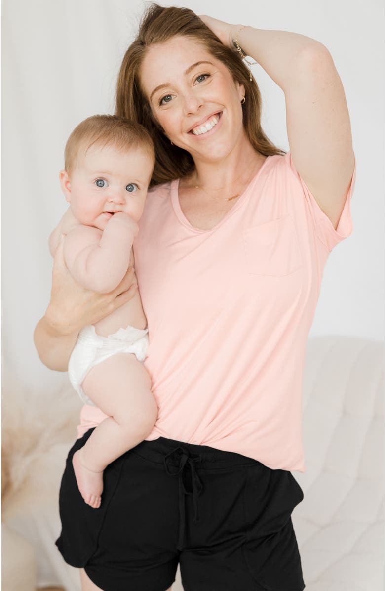 Kindred Bravely Maternity & Postpartum Lounge Short, Alternate, color, Black