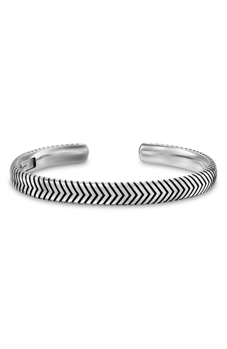 David Yurman Chevron Cuff Bracelet in Sterling Silver, Alternate, color, Silver