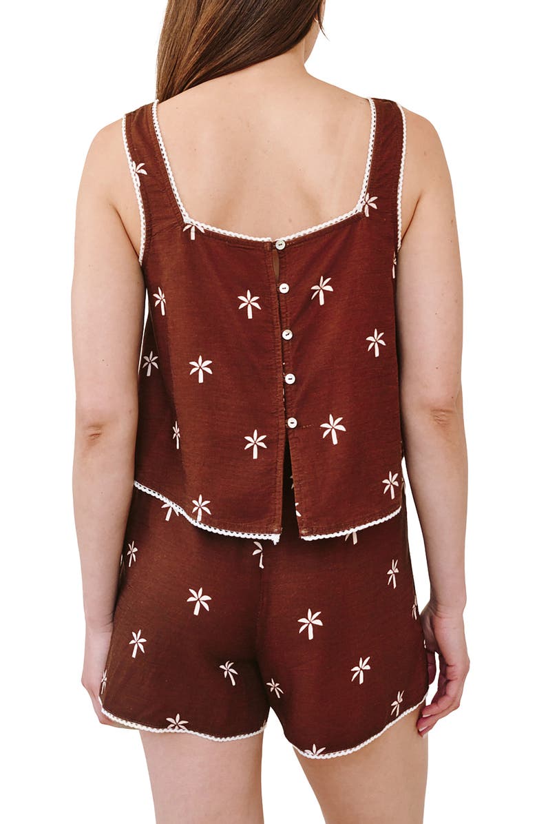 Bella Dahl Square Neck Crop Tank, Alternate, color, Coconut Palm Print