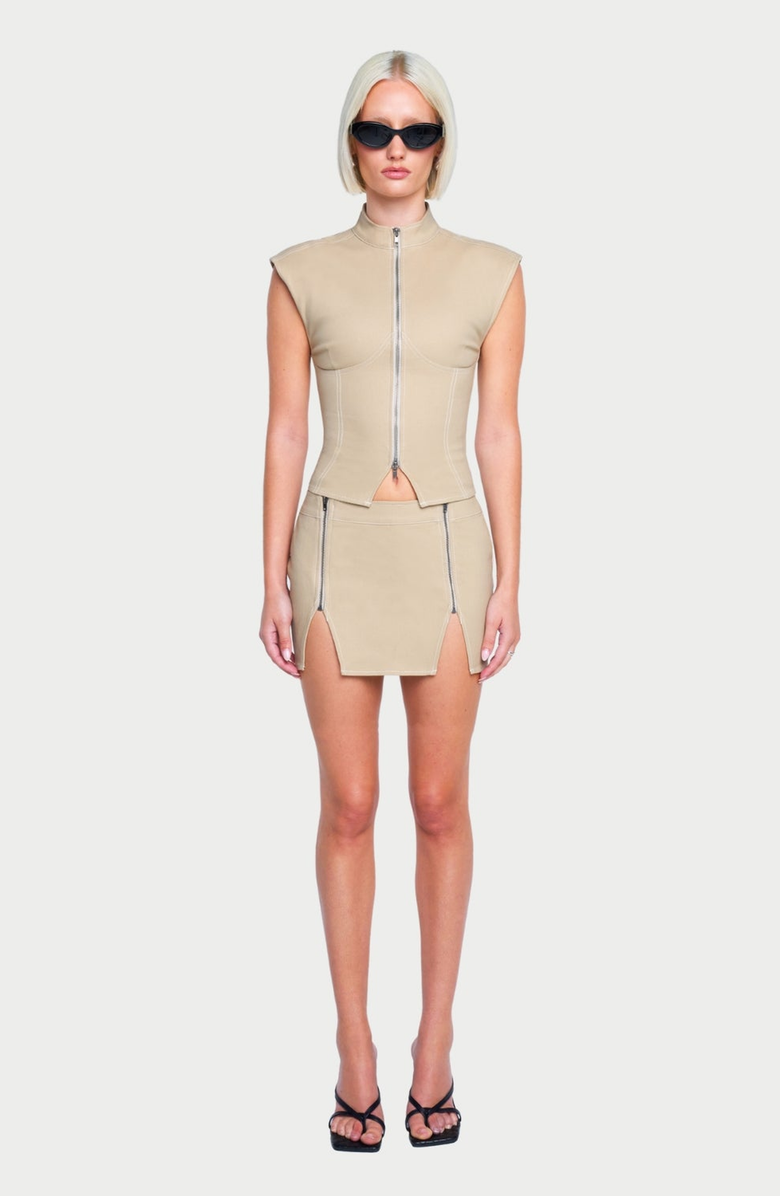 OW Collection Marley Skirt, Alternate, color, Beige