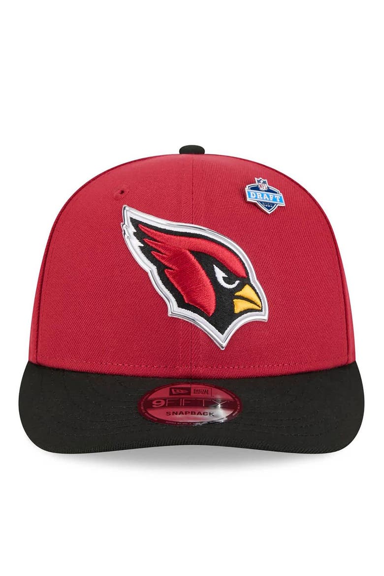 Men's New Era  Cardinal/Black Arizona Cardinals 2026 NFL Draft On Stage Pre-Curved 9FIFTY Snapback Hat, Alternate, color, Cardinal