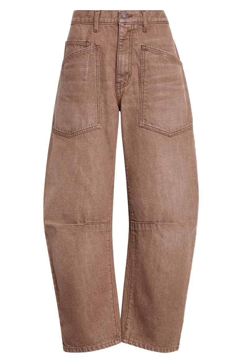 Shon Barrel Leg Jeans, Alternate, color, VINTAGE BROWN WASH