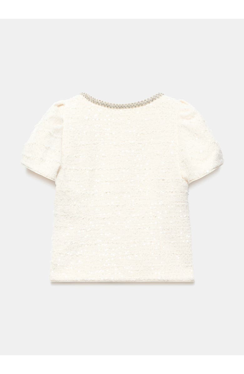 MINT VELVET Boucle Diamante Trim Top, Alternate, color, Ivory