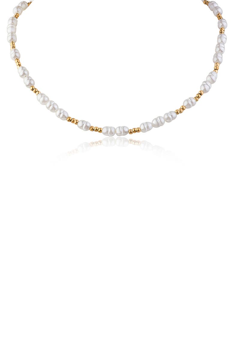 JARDIN Faux Freshwater Pearl Beaded Collar Necklace, Main, color, 