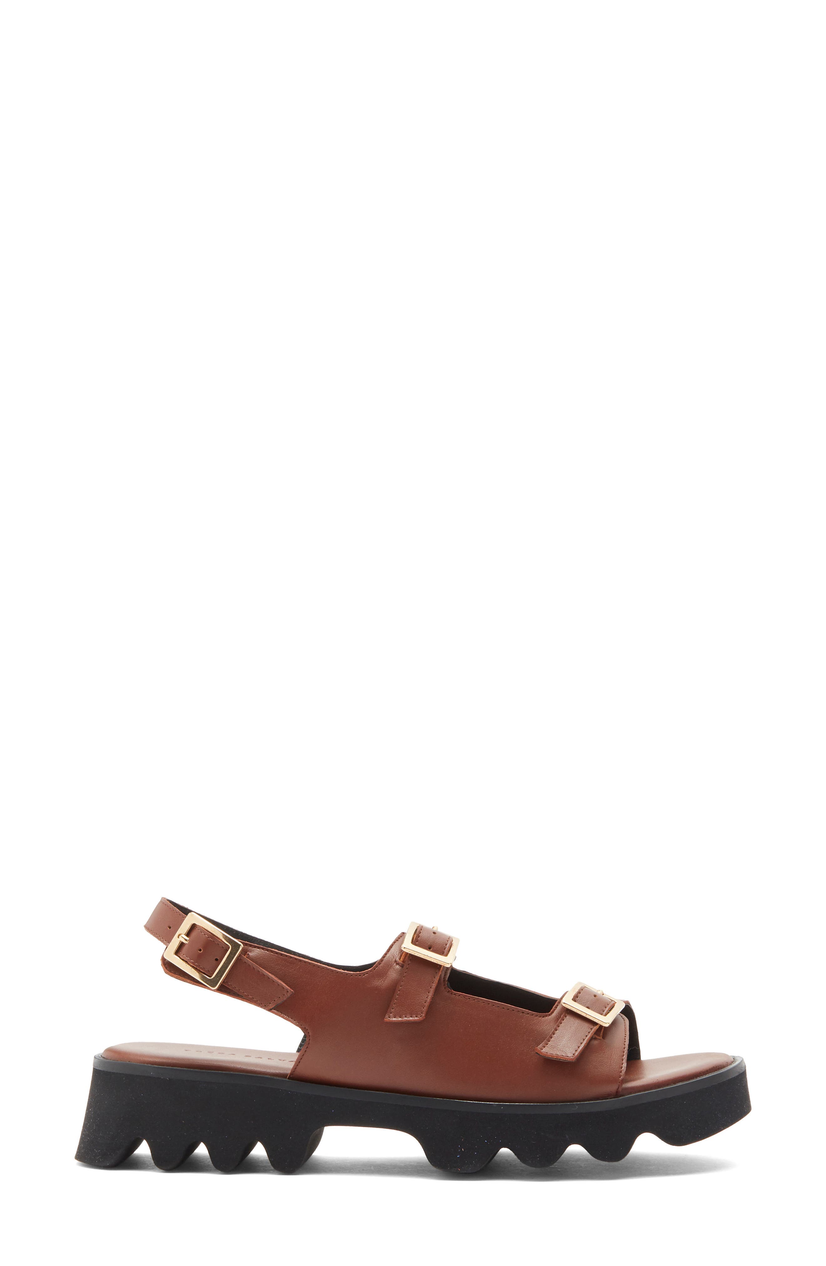 Freda Salvador Buckle Strap Sandal, Alternate, color, Chocolate Calf
