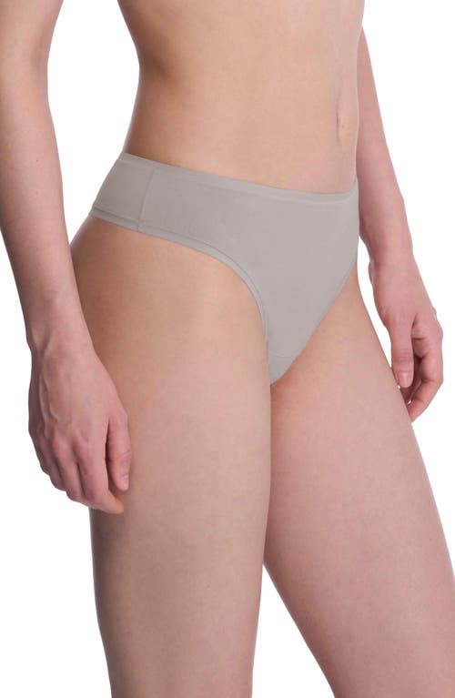 Natori Bliss Bare Stretch Cotton Thong In Gray
