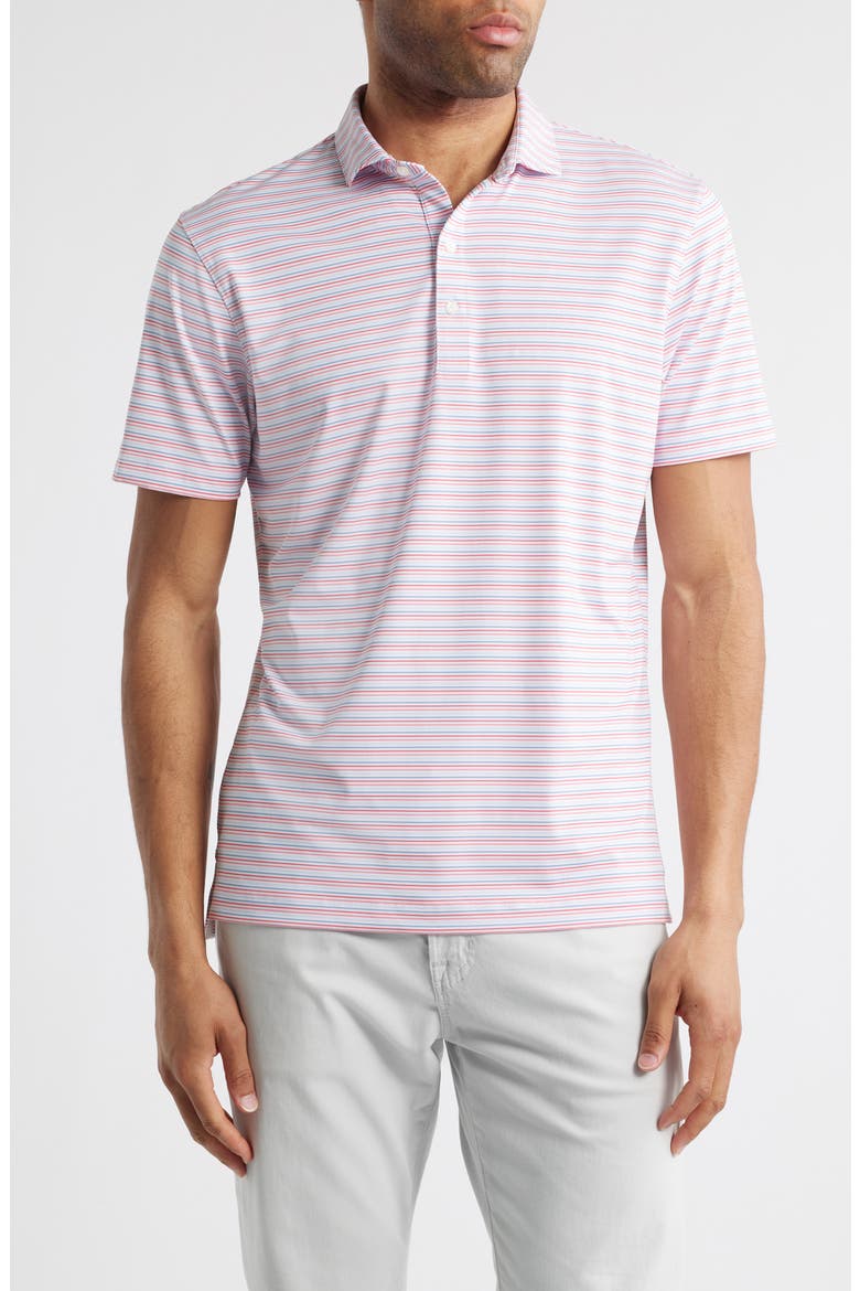 Kamdon Stripe PREP-FORMANCE Golf Polo, Main, color, LOBSTER