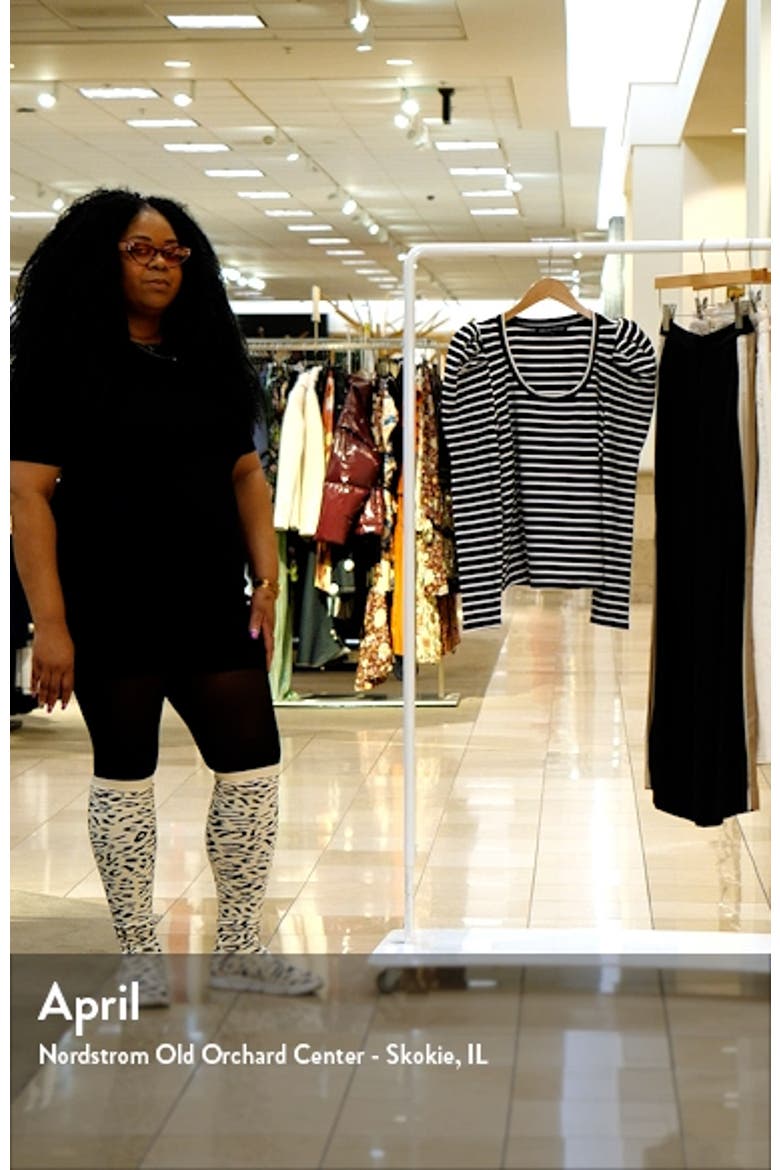Stripe Puff Sleeve Knit Top video