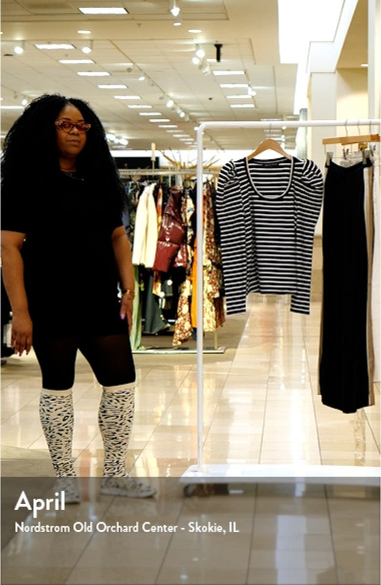 Stripe Puff Sleeve Knit Top, sales video thumbnail
