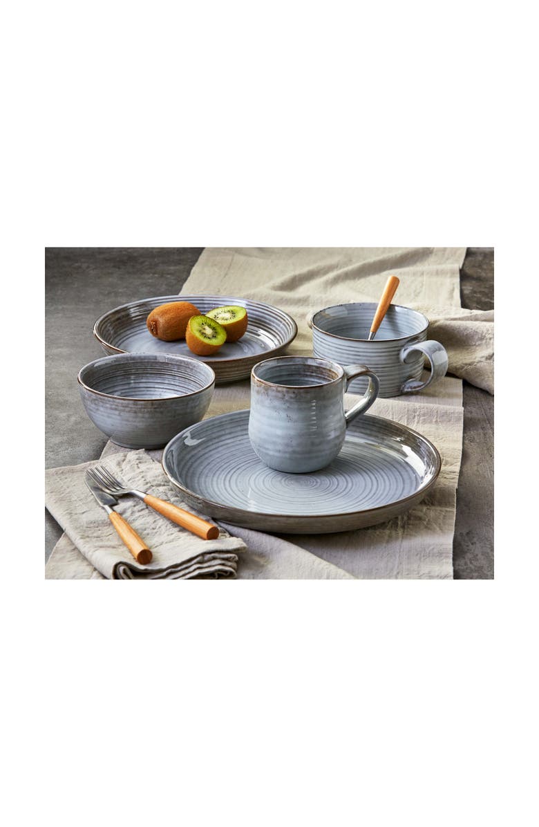 tag Loft Speckled Reactive Glaze Stoneware Dinnerware Set 4, Alternate, color, Gray