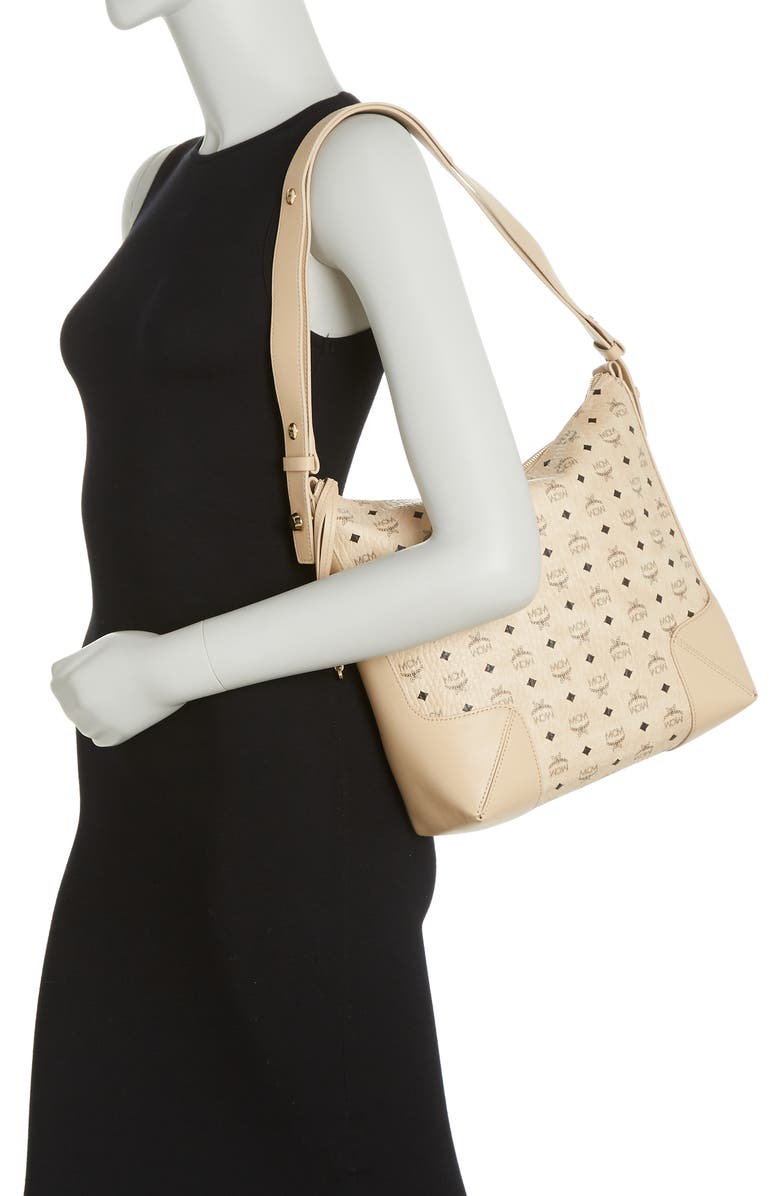 MCM Aren Visetos Medium Hobo Bag, Alternate, color,