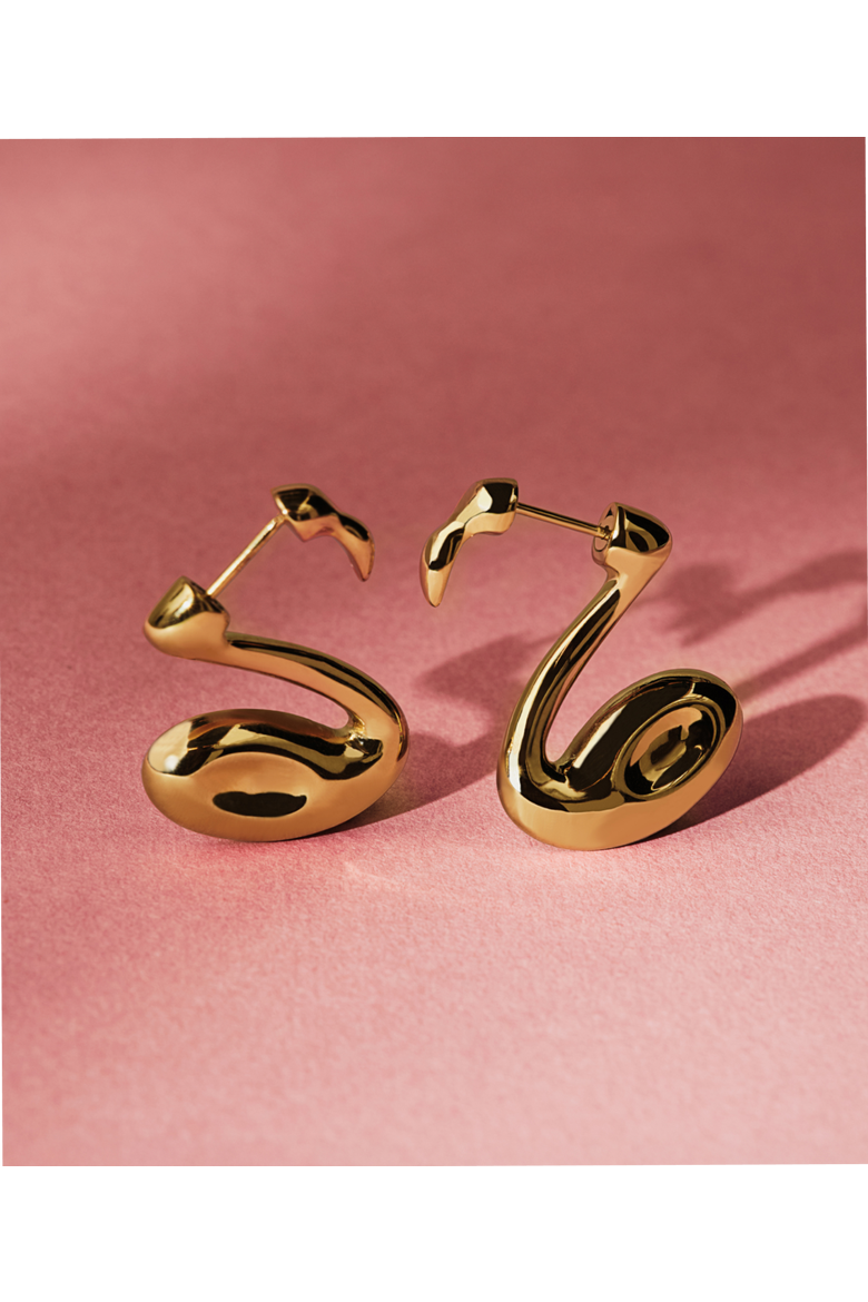 Flamingo Earrings, Alternate, color, Gold